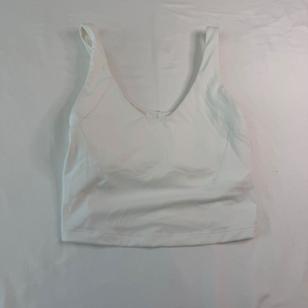 CALIA White Cropped Activewear Tank Top Built-in Bra WAX14705 Womens Small